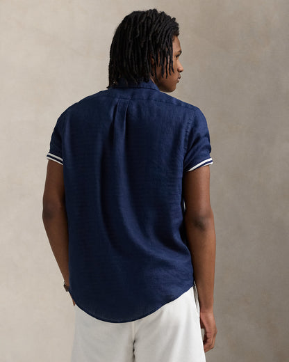CAMISA DE LINO CUSTOM FIT NEWPORT NAVY