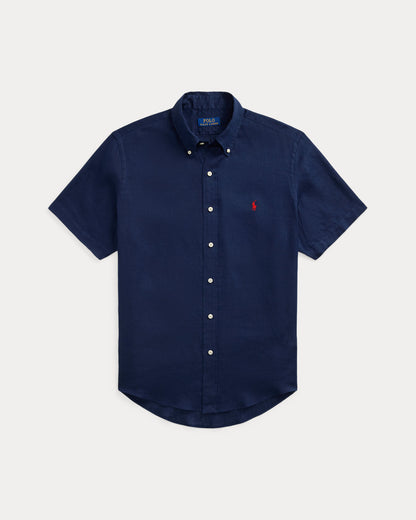 CAMISA DE LINO CUSTOM FIT NEWPORT NAVY