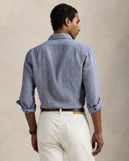 CAMISA CUSTOM FIT DE LINO ROYAL WHITE