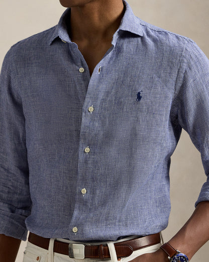 CAMISA CUSTOM FIT DE LINO ROYAL WHITE