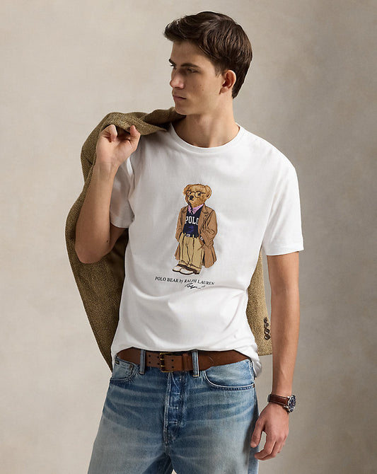 CAMISETA CUSTOM SLIM  FIT CON POLO BEAR HERITAGE WHITE