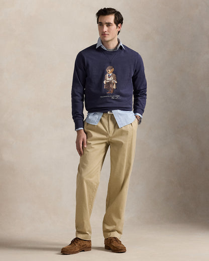 SUDADERA DE ALGODON DE  PUNTO CON POLO BEAR FADED BLUE
