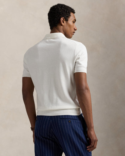 SUETER TEJIDO TIPO POLO EN ALGODON DE PUNTO FINO WHITE