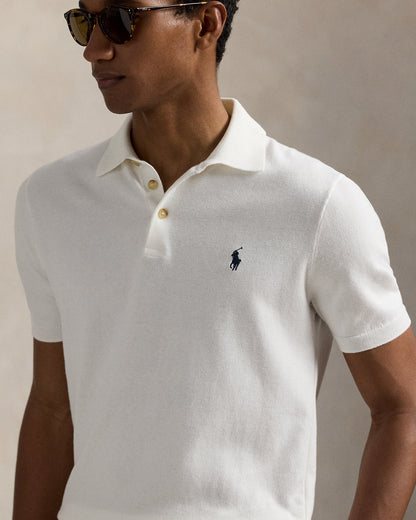 SUETER TEJIDO TIPO POLO EN ALGODON DE PUNTO FINO WHITE