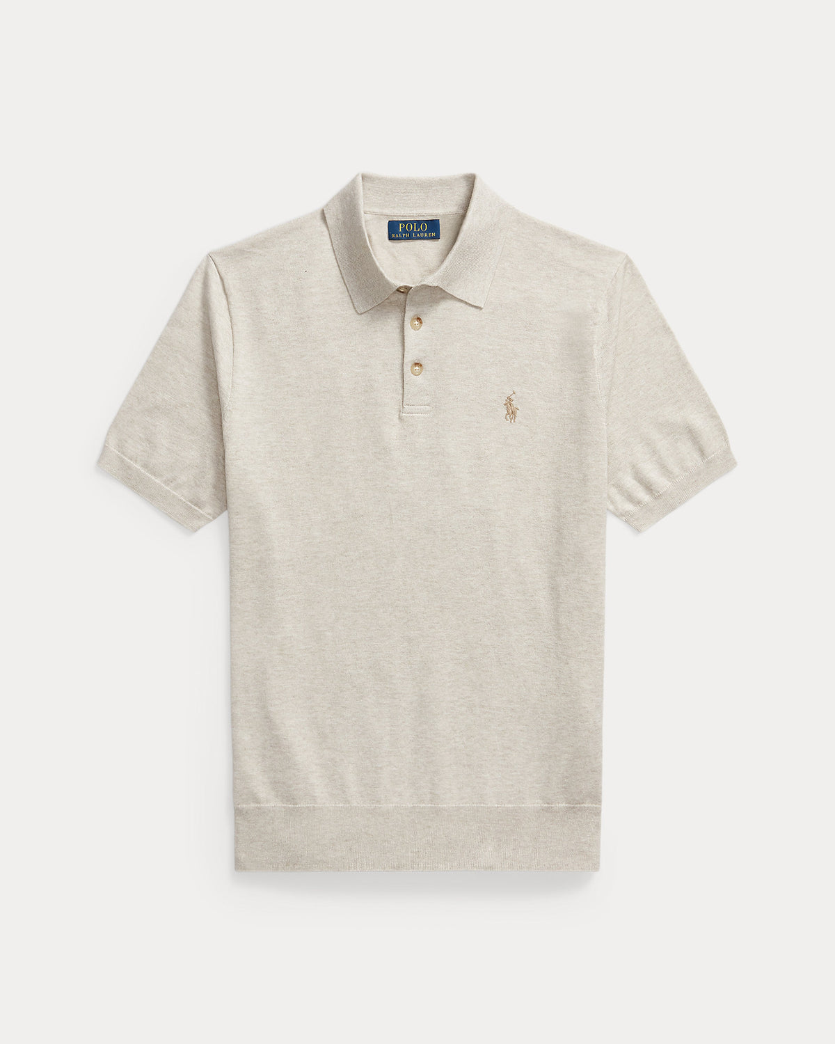 SUETER TEJIDO TIPO POLO EN ALGODON DE PUNTO FINO WALNUT BROWN