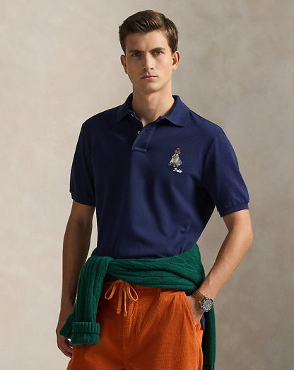 POLO DE PIQUE CLASSIC FIT CON GOLDEN RETRIEVER NAVY