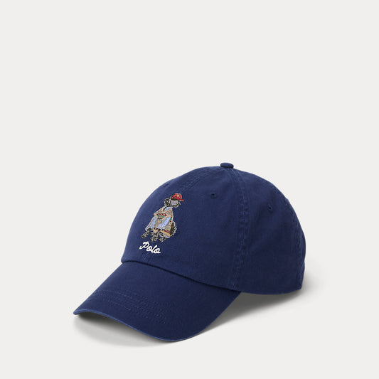 GORRA CON PERRO BORDADO Y LOGOTIPO POLO  NEWPORT NAVY