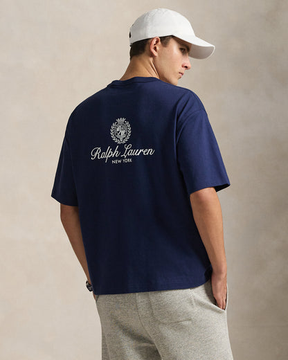 CAMISETA RELAXED FIT DE ALGODON DE PUNTO NEWPORT NAVY