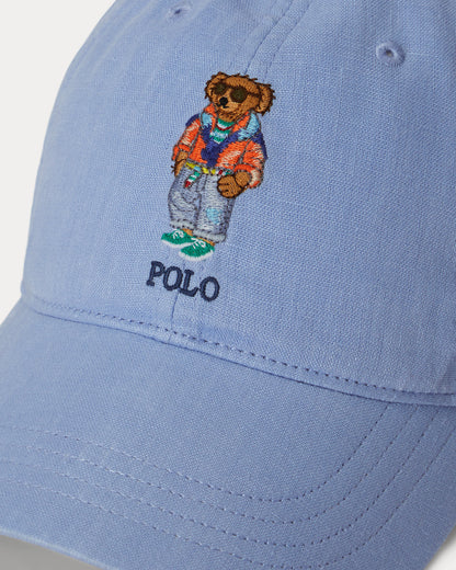 GORRA DE LINO CON POLO BEAR AUSTIN BLUE