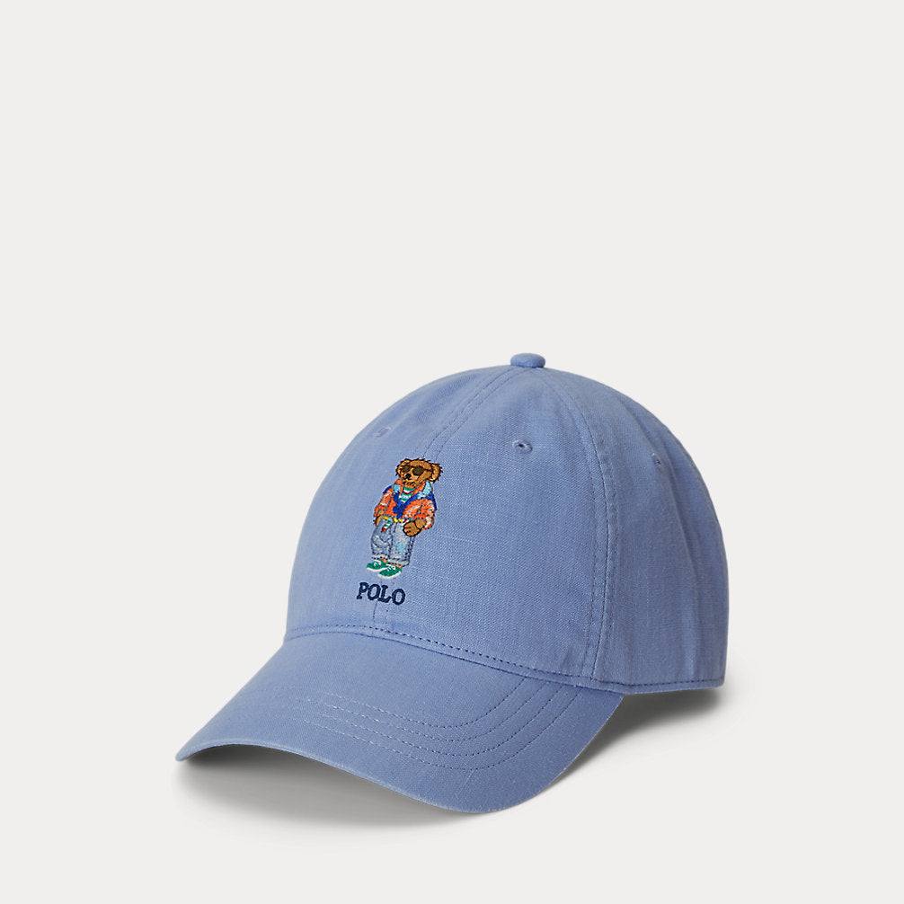 GORRA DE LINO CON POLO BEAR AUSTIN BLUE