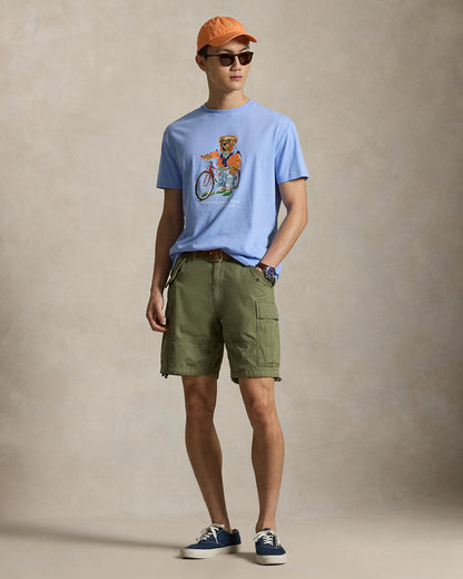 CAMISETA CUSTOM SLIM FIT CON SUMMER BEAR AUSTIN BLUE