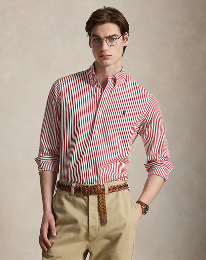 CAMISA DE POPELINA STRETCH CUSTOM FIT A RAYAS BRISTOL RED WHITE