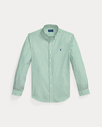 CAMISA DE POPELINA STRETCH CUSTOM FIT A RAYAS ERIN GREEN WHITE