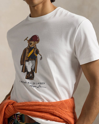 CAMISETA CUSTOM SLIM FIT CON SOCIETY BEAR WHITE