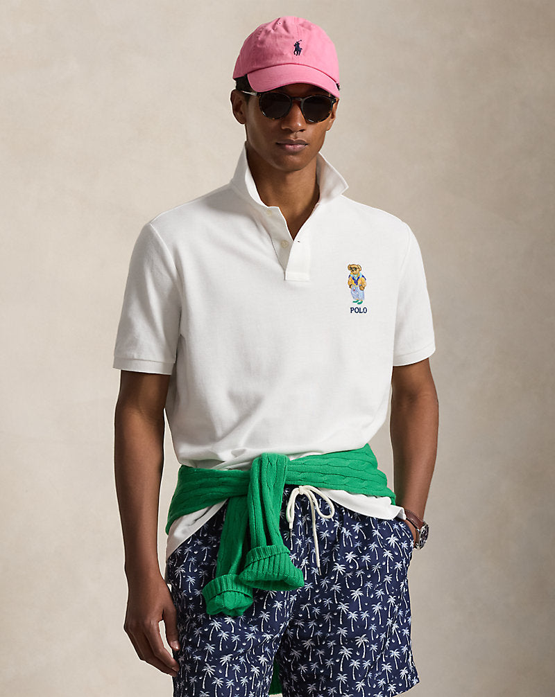 POLO DE PIQUE CUSTOM SLIM CON SUMMER POLO BEAR WHITE