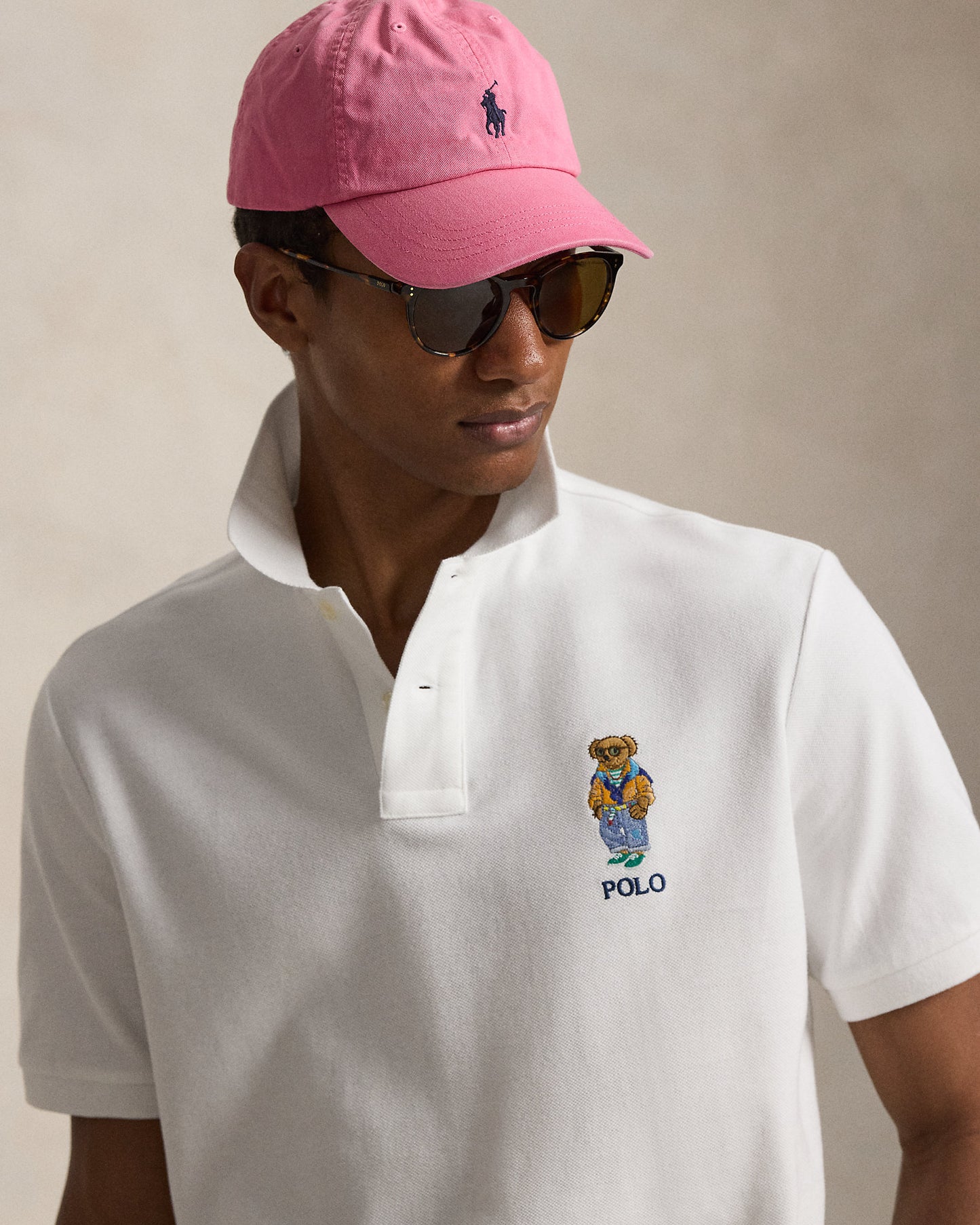 POLO DE PIQUE CUSTOM SLIM CON SUMMER POLO BEAR WHITE
