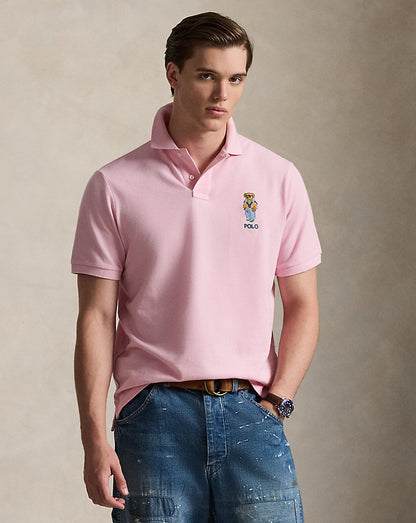 POLO DE PIQUE CUSTOM SLIM CON SUMMER POLO BEAR GARDEN PINK