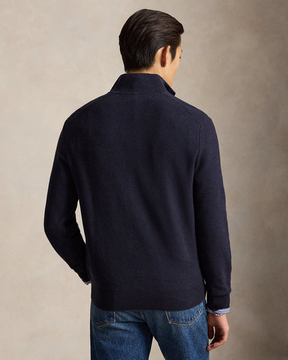BUZO DE PUNTO DE PIQUE DE ALGODON NAVY HEATHER