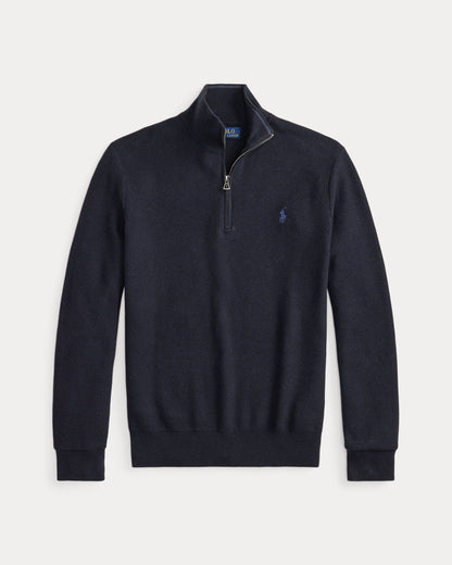 BUZO DE PUNTO DE PIQUE DE ALGODON NAVY HEATHER