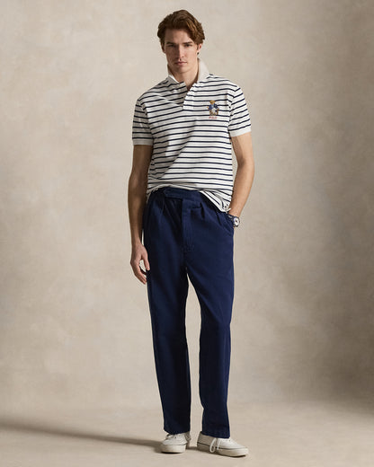 POLO DE PIQUE EN ALGODON CUSTOM SLIM FIT CON POLO BEAR NAVY
