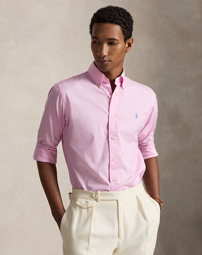 CAMISA CUSTOM FIT DE ALGODON TWILL LIGERO CARMEL PINK