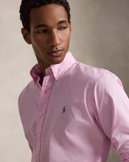 CAMISA CUSTOM FIT DE ALGODON TWILL LIGERO CARMEL PINK