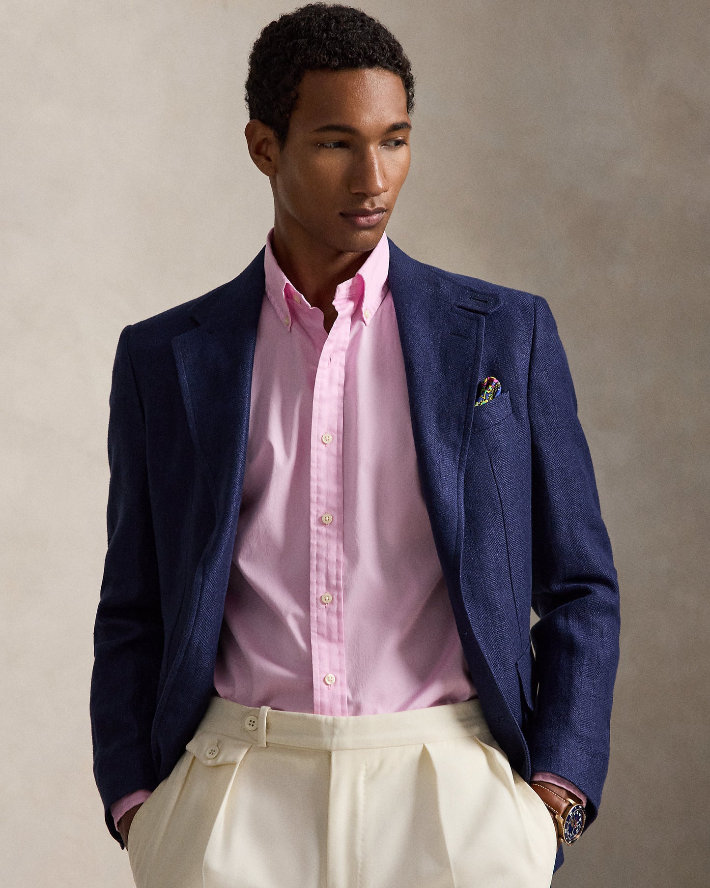 CAMISA CUSTOM FIT DE ALGODON TWILL LIGERO CARMEL PINK