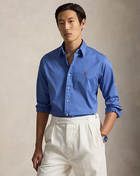 CAMISA CUSTOM FIT DE ALGODON TWILL LIGERO NIMES BLUE