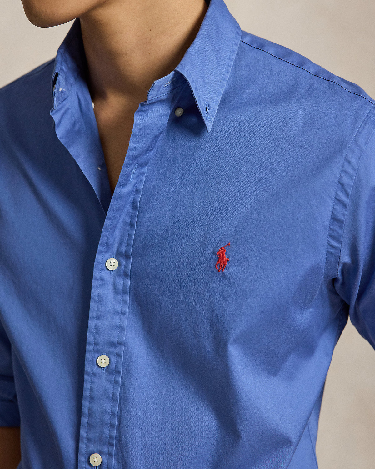 CAMISA CUSTOM FIT DE ALGODON TWILL LIGERO NIMES BLUE
