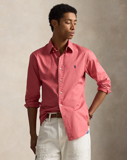 CAMISA CUSTOM FIT DE ALGODON TWILL LIGERO ADIRONDACK BERRY