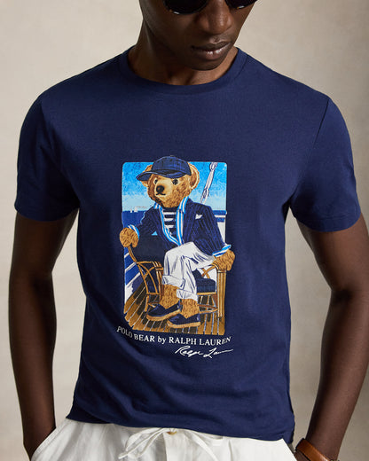 CAMISETA CUSTOM SLIM FIT CON NEWPORT BEAR NAVY