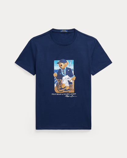 CAMISETA CUSTOM SLIM FIT CON NEWPORT BEAR NAVY