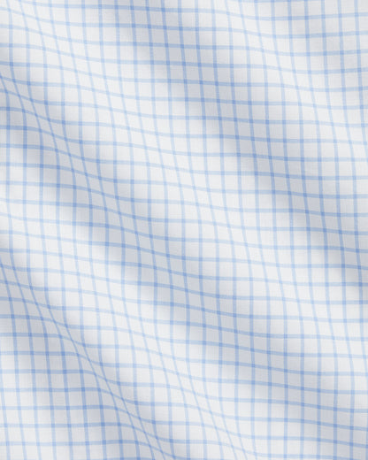 CAMISA CUSTOM FIT DE POPELINA STRETCH CABANA BLUE WHITE