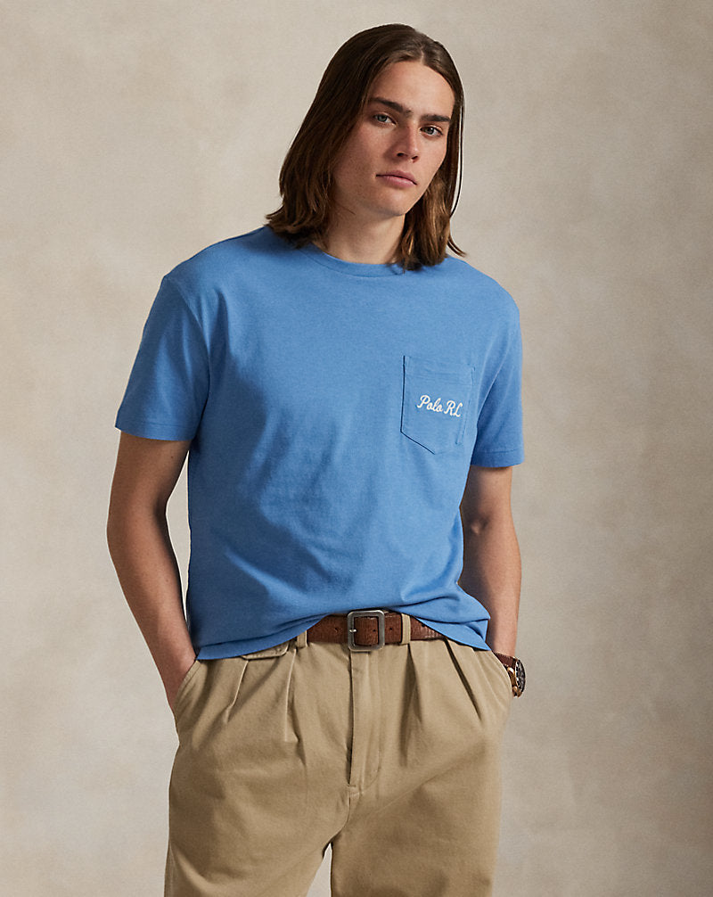 CAMISETA CUSTOM SLIM FIT CON POLO BEAR HATTERAS BLUE