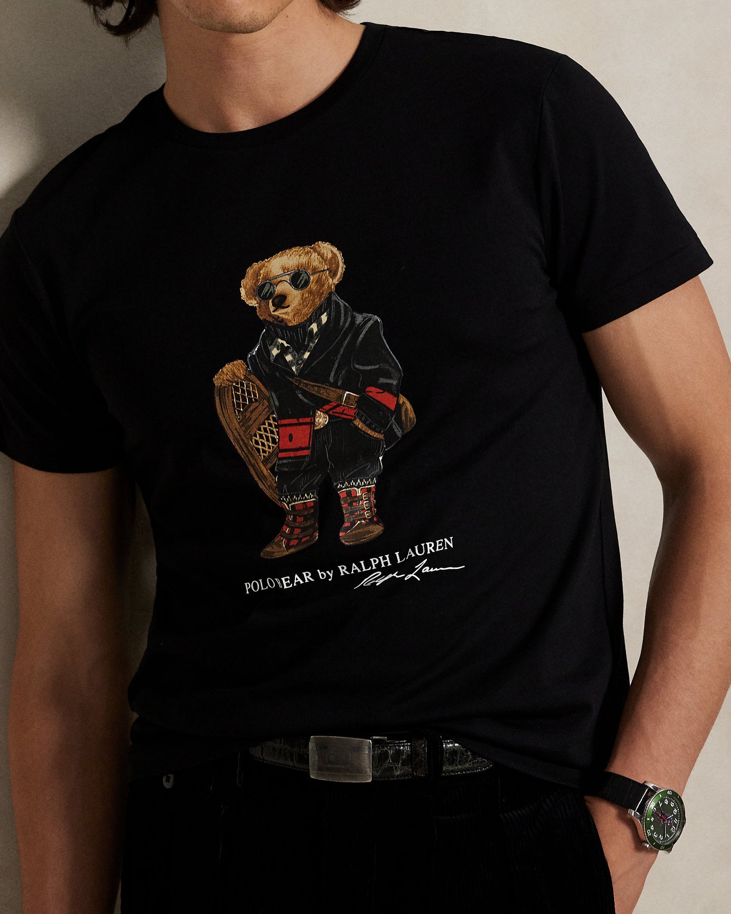 CAMISETA CUSTOM SLIM  FIT CON POLO BEAR BLACK
