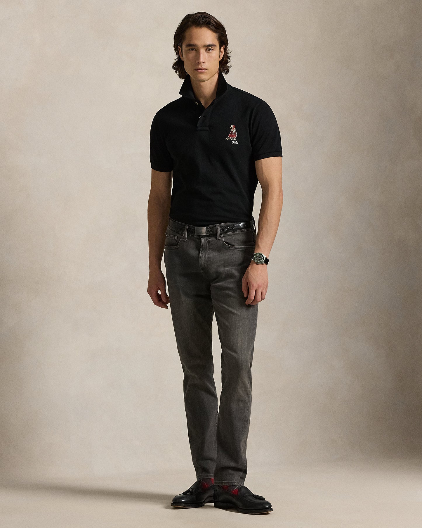 POLO DE PIQUE CUSTOM SLIM CON PERRO