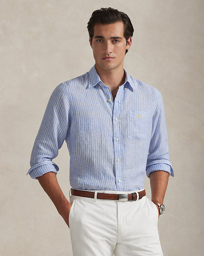 CAMISA DE LINO LIGERO  CON RAYAS CUSTOM FIT HARBOR ISLAND