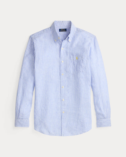 CAMISA DE LINO LIGERO  CON RAYAS CUSTOM FIT HARBOR ISLAND