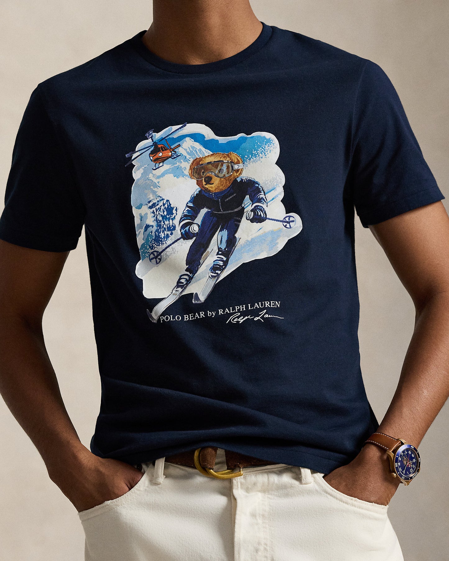 CAMISETA CUSTOM SLIM CON ACTIVE POLO BEAR WORTH NAVY