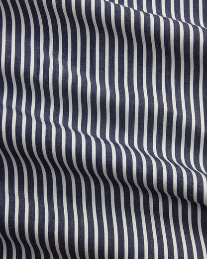 CAMISA CUSTOM FIT DE POPELINA ELASTICA NEWPORT NAVY WHITE