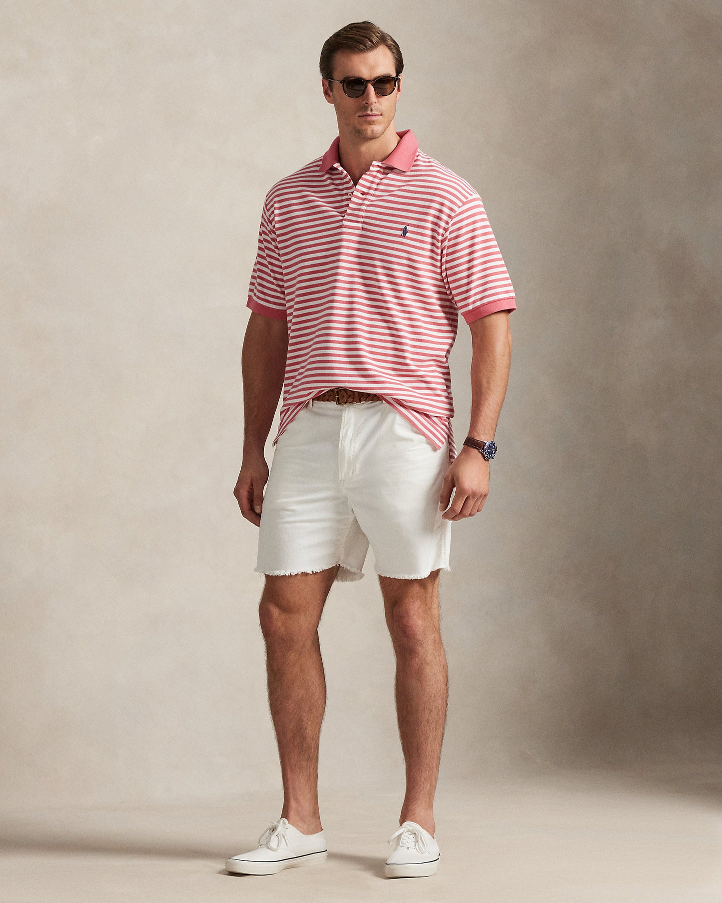 POLO DE PIQUÉ CUSTOM SLIM FIT RED SKY STRIPED