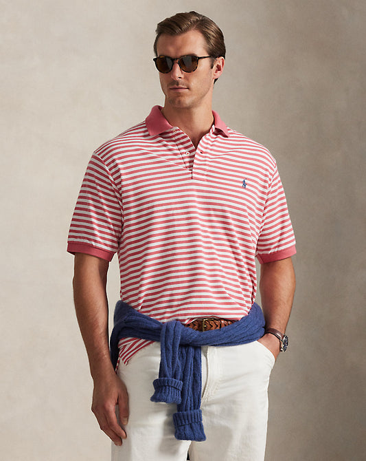 POLO DE PIQUÉ CUSTOM SLIM FIT RED SKY STRIPED