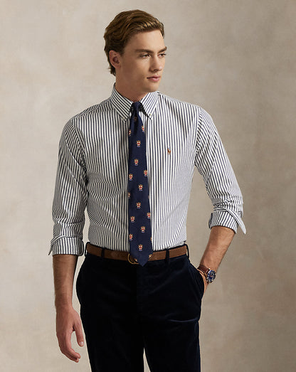 CAMISA CUSTOM FIT  DE PINPOINT OXFORD WHITE/ NAVY