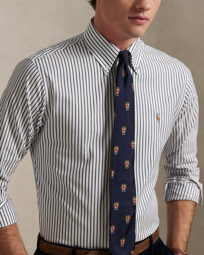 CAMISA CUSTOM FIT  DE PINPOINT OXFORD WHITE/ NAVY