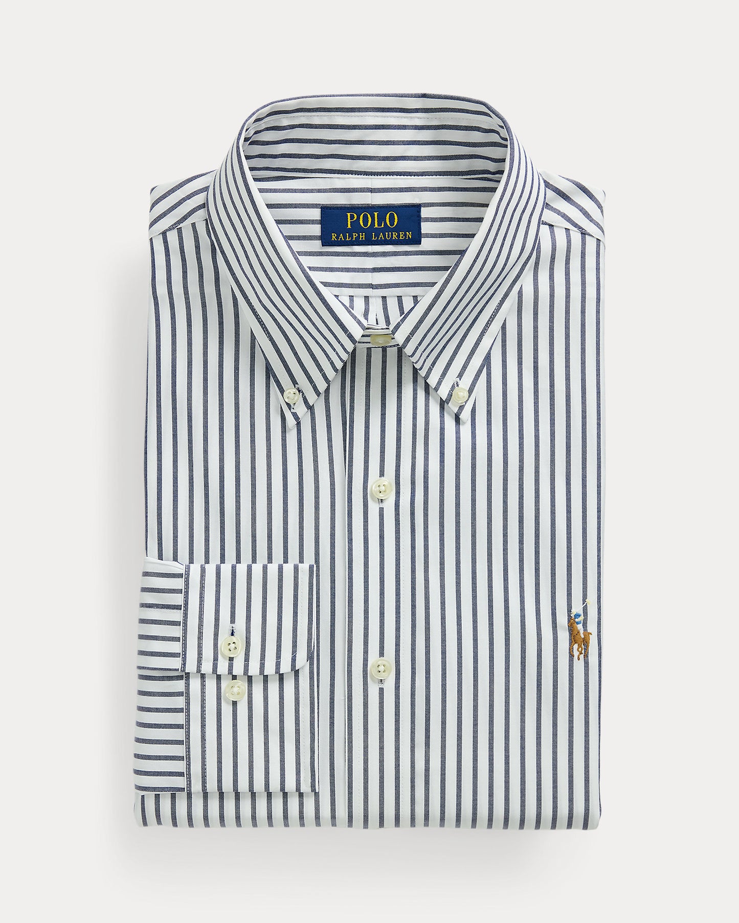 CAMISA CUSTOM FIT  DE PINPOINT OXFORD WHITE/ NAVY