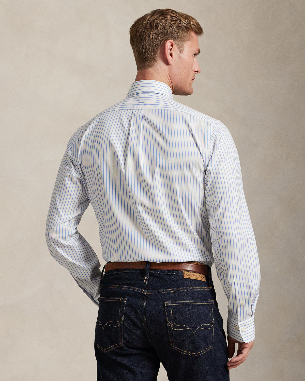 CAMISA CUSTOM FIT DE PINPOINT OXFORD WHITE / AZURE