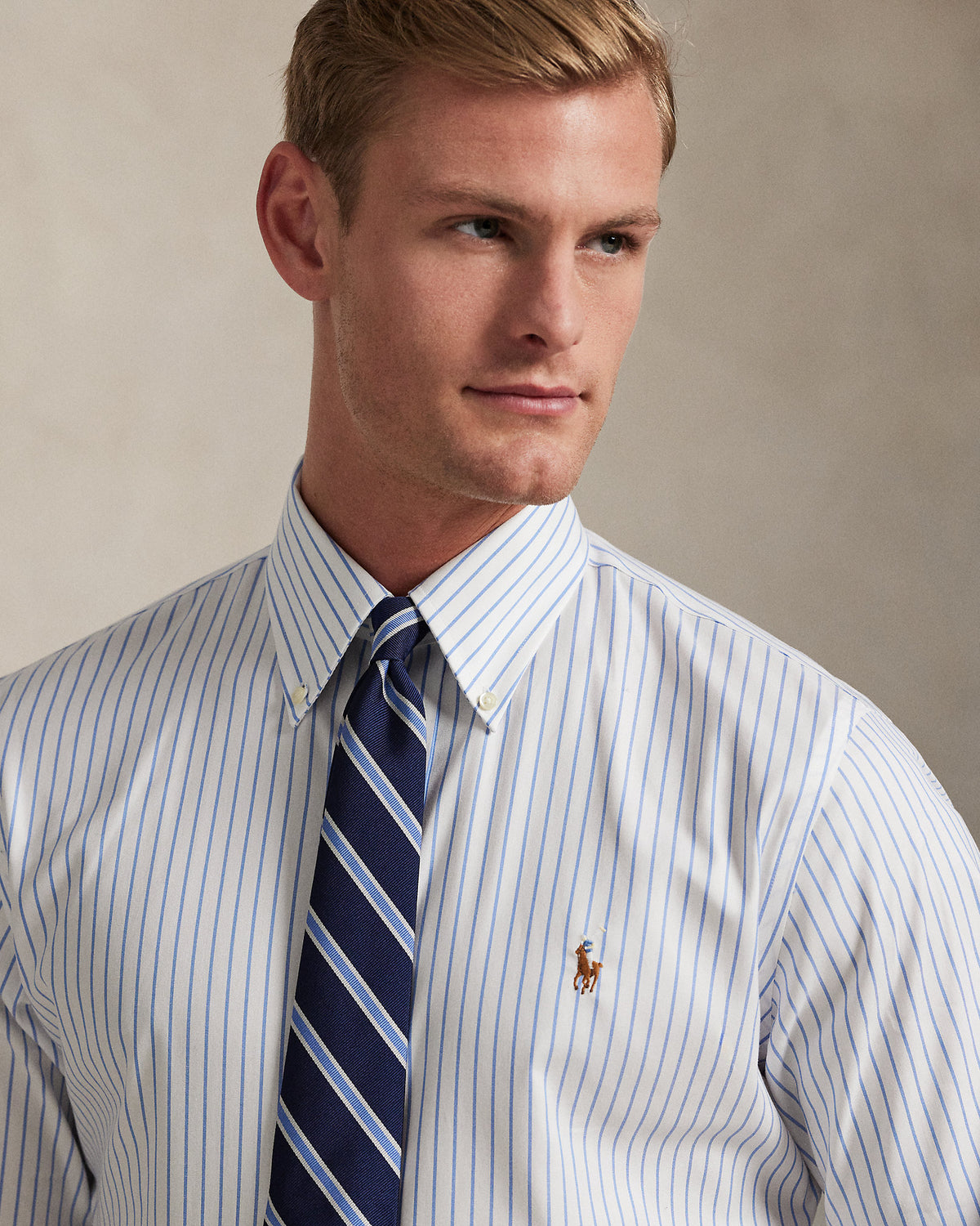 CAMISA CUSTOM FIT DE PINPOINT OXFORD WHITE / AZURE