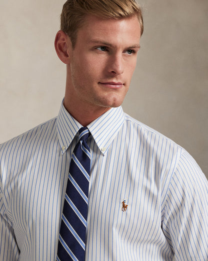 CAMISA CUSTOM FIT DE PINPOINT OXFORD WHITE / AZURE