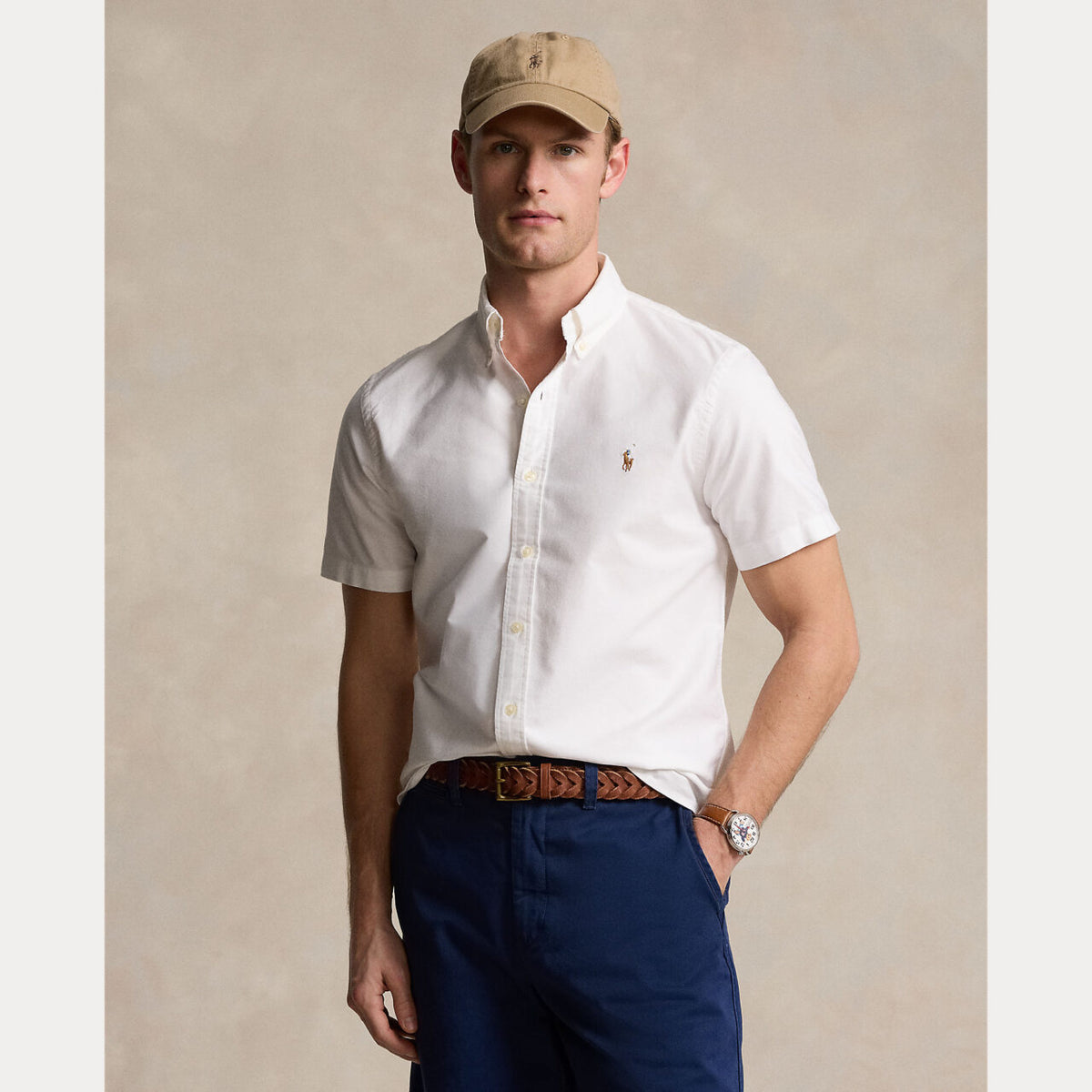 CAMISA CUSTOM FIT OXFORD WHITE M/C